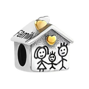 Family Bracelet Charm Boy Sterling Silver 925 Home Mom Dad Son Jewelry Gift
